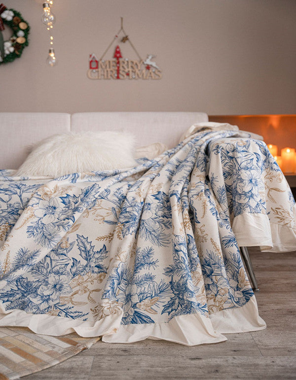 Soft Vintage Printed Ruffle Sofa Towel