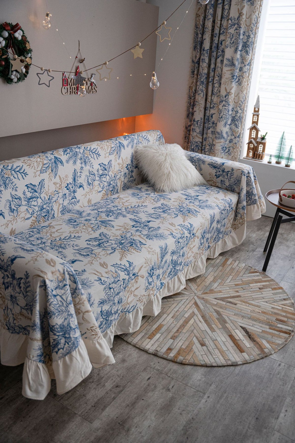 Soft Vintage Printed Ruffle Sofa Towel