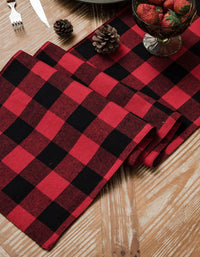 Red and Black Plaid Christmas Table Runner