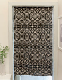 Rideau de cuisine simple double face en jacquard noir de style campagnard américain