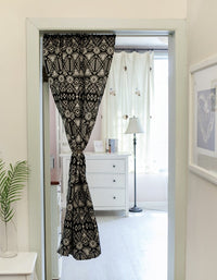 Black Jacquard Double-Sided American Country Simple Kitchen Half Curtain