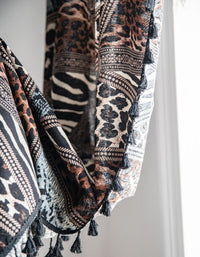 Boho Leopard Geometric Print Curtains