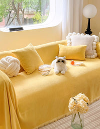 Housse de canapé polyvalente moderne jaune mangue crème