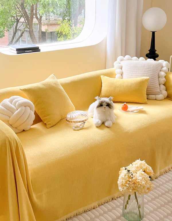 Cream Mango Yellow Modern Versatile Sofa Cover