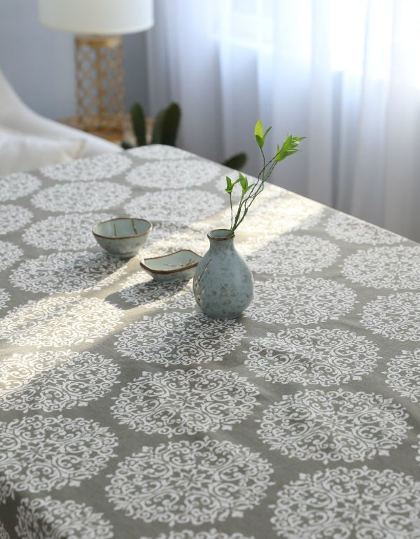 Simple Modern Gray Rectangular Tablecloth