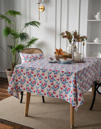 Pastoral Floral Printed Pink Flower Tablecloth