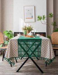 Nappe de table fraîche et creuse à motif marguerite bleue contrastée