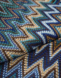 Couverture à franges en tricot bohème