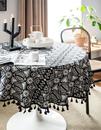 Black Geometric Double Sided Thickened Tablecloth