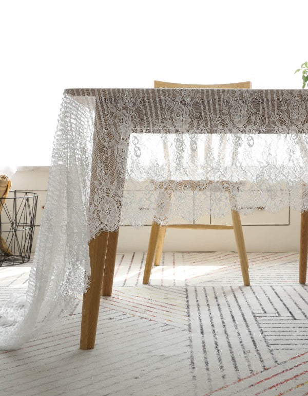 Nordic Style Eyelash Lace Tablecloth