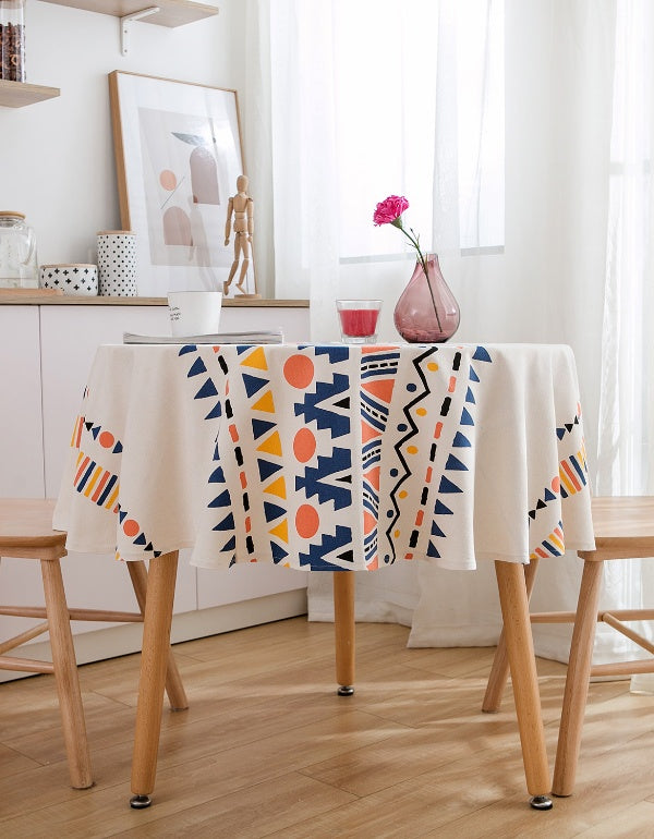 Bohemian Multicolor Printed Round Tablecloth