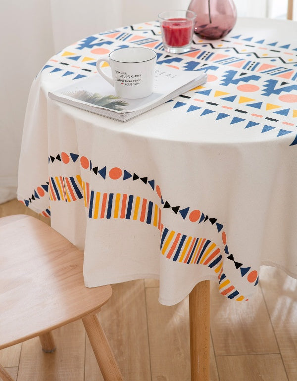 Bohemian Multicolor Printed Round Tablecloth