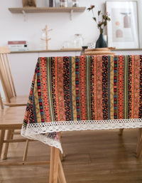 Mantel de rayas multicolores bohemio de moda