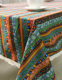 Mantel de rayas multicolores bohemio de moda