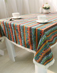 Mantel de rayas multicolores bohemio de moda