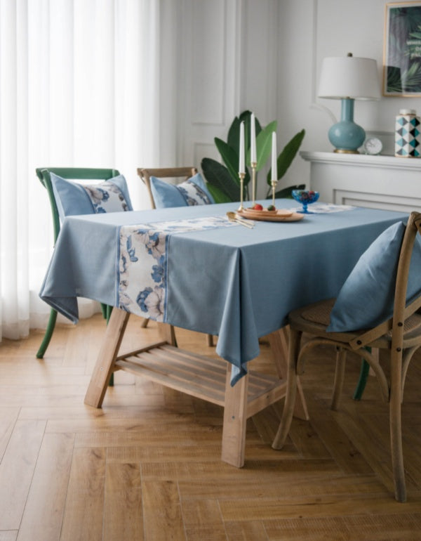 Pastoral Floral Embroidered Tablecloth