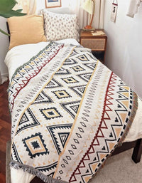 Nordic Modern Geometric Multi-Function Blanket