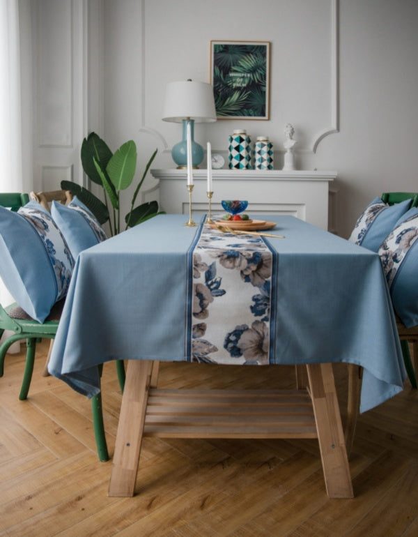 Pastoral Floral Embroidered Tablecloth