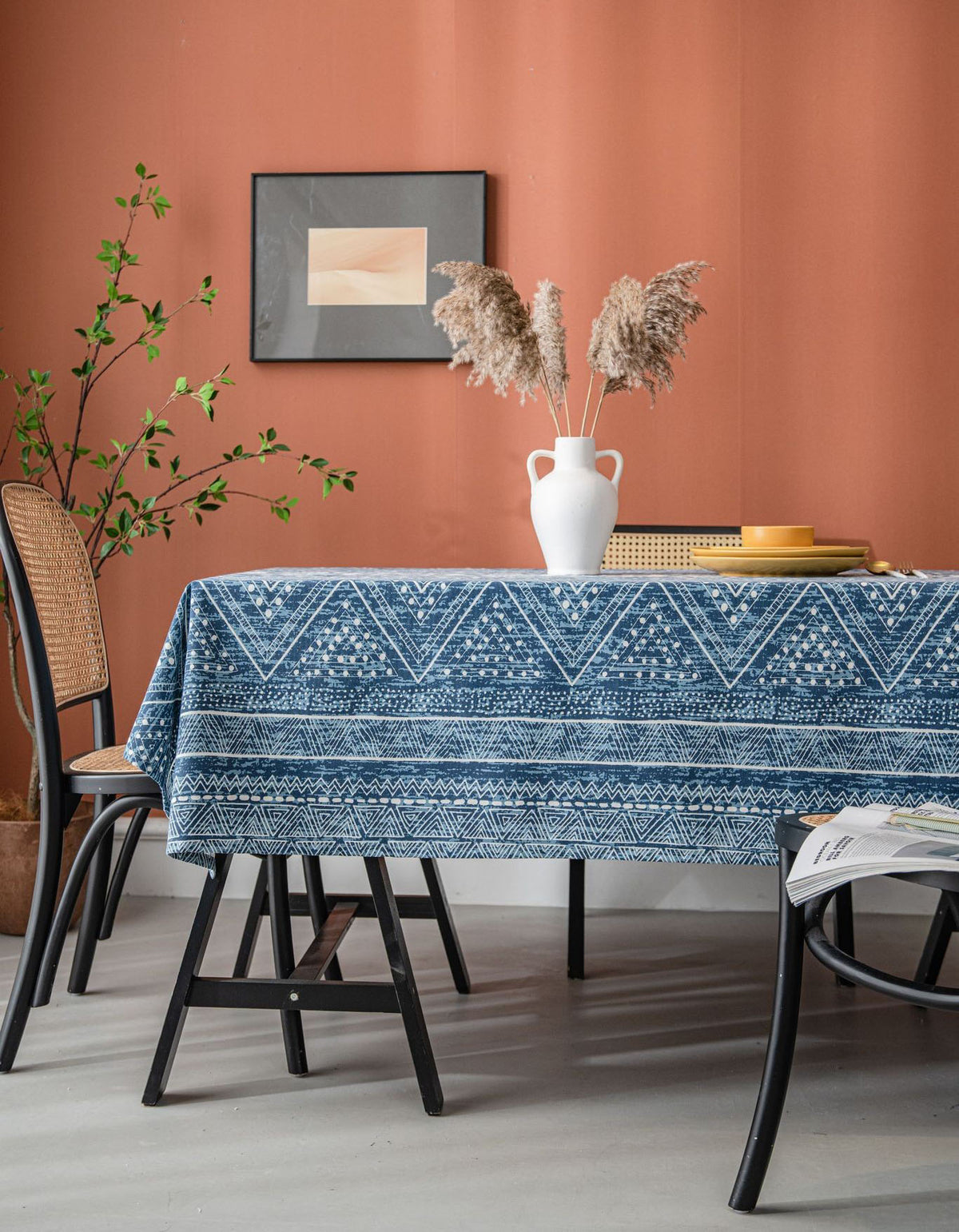 Africa Pattern Print Cotton Linen Tablecloth