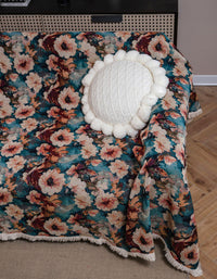 American Country Style Floral Thick Sofa Cover