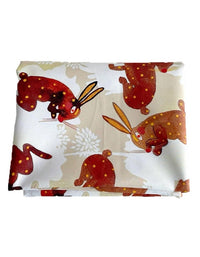 Autumn Retro Caramel Rabbit Waterproof Tablecloth