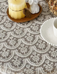 Beige Lace Embroidery Tablecloth