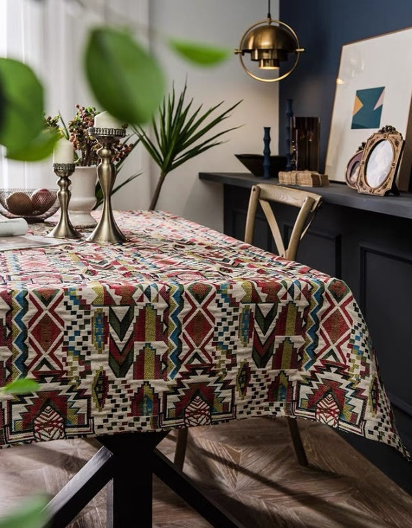 Bohemian Jacquard Cotton And Linen Tablecloth