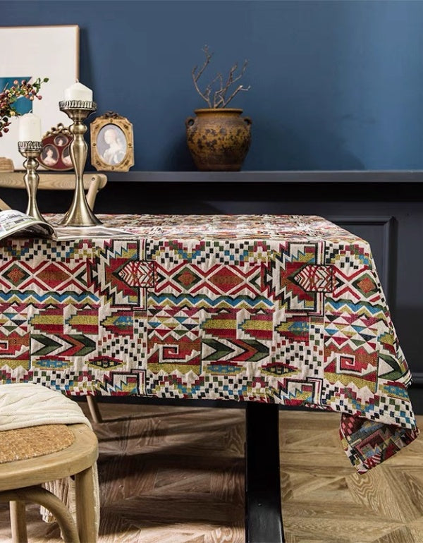 Bohemian Jacquard Cotton And Linen Tablecloth