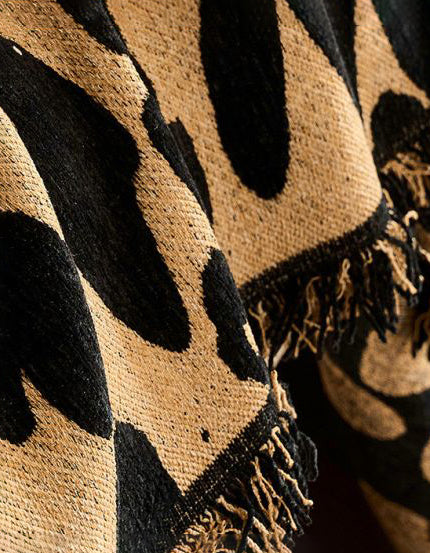 Boho Chic Luxury Leopard Print Throw Blanket Bedcover