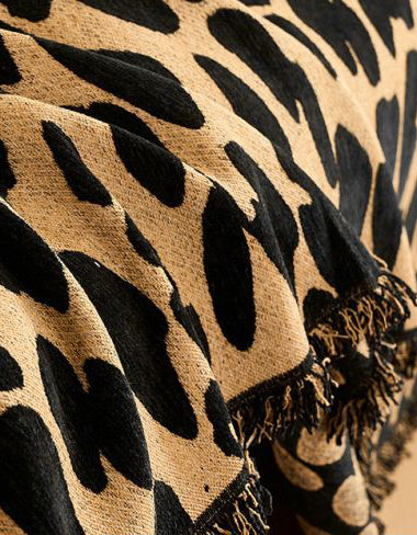 Boho Chic Luxury Leopard Print Throw Blanket Bedcover