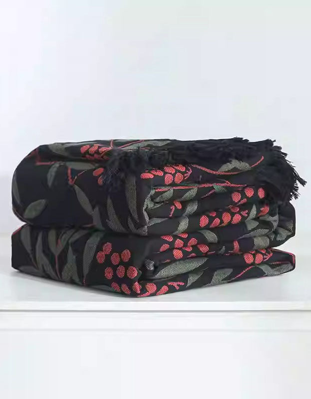 Funda de cama reversible con estampado de hojas de gasa de algodón para sofá