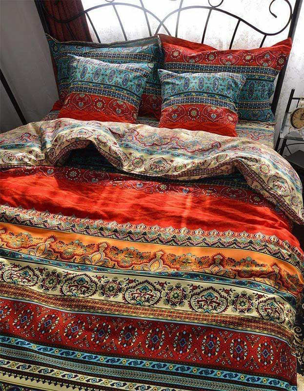 Bright Bold Artisan-Inspired Design Bohemian Stripe Bedding Set (3PCS)