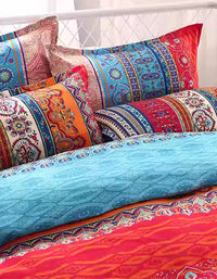 Bright Bold Artisan-Inspired Design Bohemian Stripe Bedding Set (3PCS)