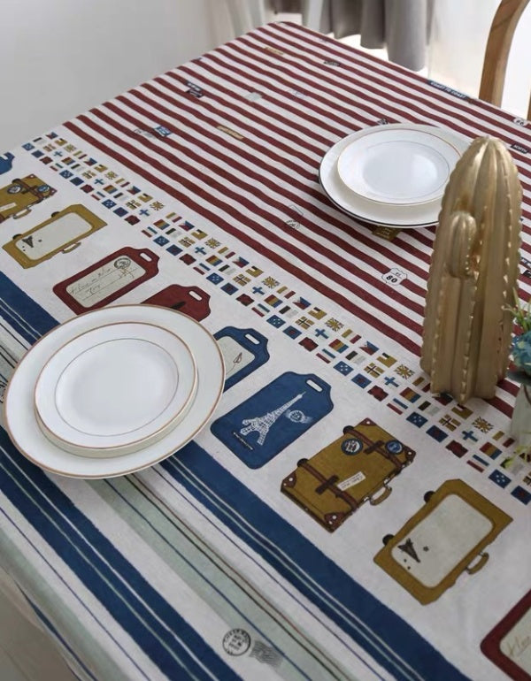 British Naval Style Cotton And Linen Tablecloth