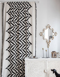 Zebra Stripes Print Tassel Edge Cotton Curtain