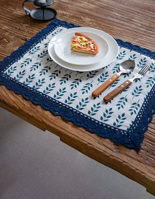 China Porcelain Pattern Blue Printed Placemats