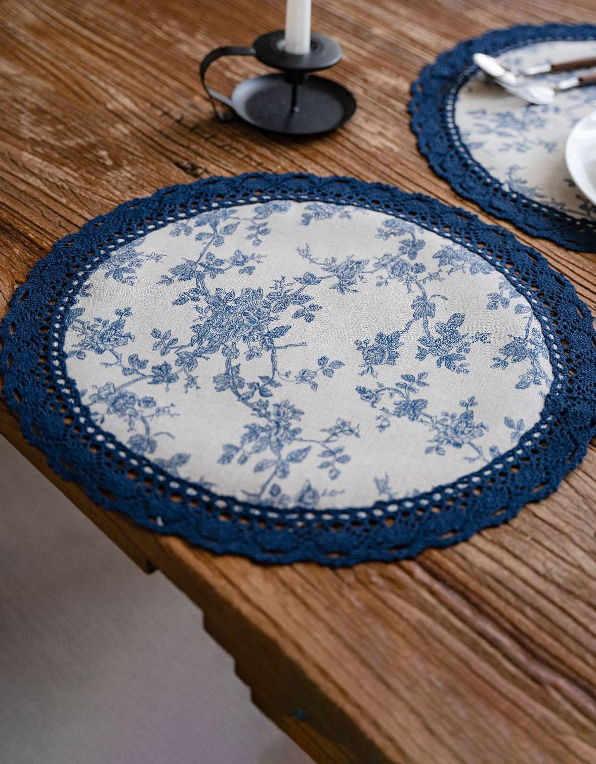 China Porcelain Pattern Blue Printed Placemats