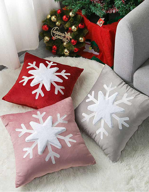 Housse de coussin flocon de neige de Noël