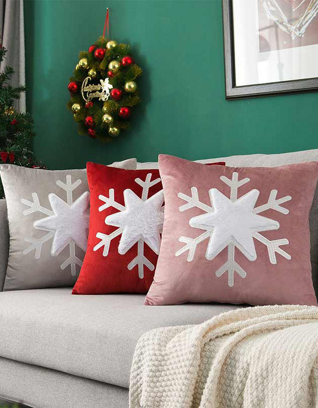 Housse de coussin flocon de neige de Noël