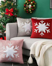 Housse de coussin flocon de neige de Noël