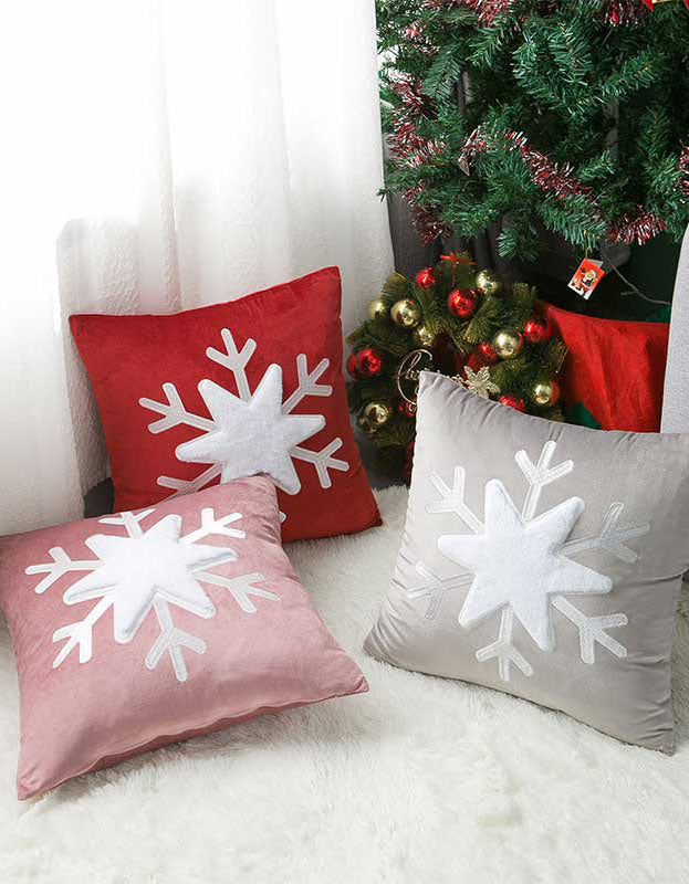 Housse de coussin flocon de neige de Noël