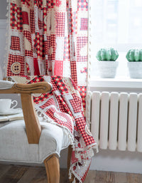 Christmas Style Red Pure Cotton Curtains