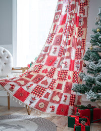 Rideaux en pur coton rouge de style Noël