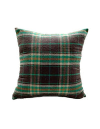 Housse de coussin à motif tartan vert classique