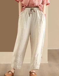 Color Matching Summer Loose Linen pants