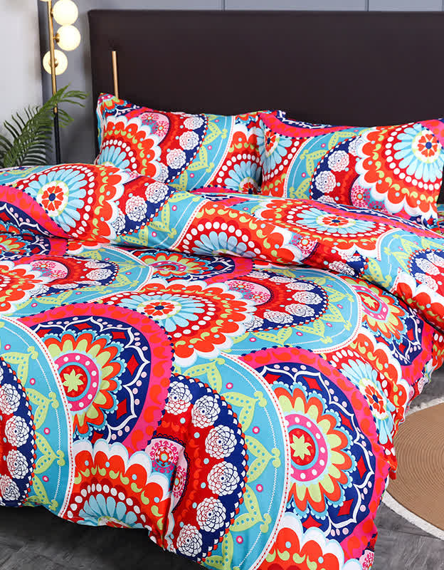 Colorful Mandala Design Exotic Bohemian Pattern Bedding Set (3PCS)