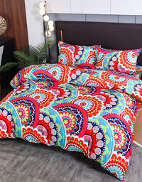 Colorful Mandala Design Exotic Bohemian Pattern Bedding Set (3PCS)