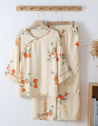 Comfortable Elegant Floral Print Sleepwear Set