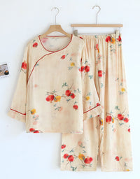 Comfortable Elegant Floral Print Sleepwear Set