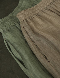 Comfortable Relaxed Fit Wide-Leg Linen Pants